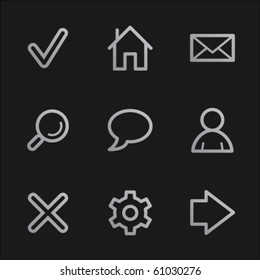 Basic web icons, grey mobile style