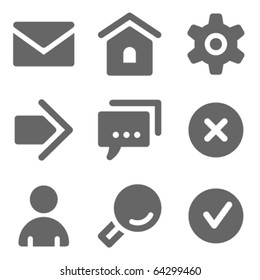 Basic web icons, grey solid series