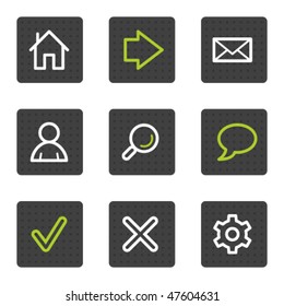 Basic web icons, grey square buttons series