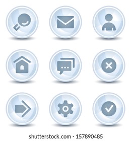 Basic web icons, light blue glossy circle  buttons