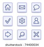 Basic web icons, light violet glossy buttons