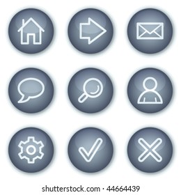 Iconos web básicos, series de botones de círculo mineral