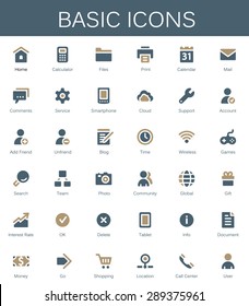 Basic web icons. Modern vector pictograms