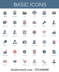Basic web icons. Modern vector pictograms