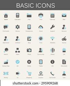 Basic web icons. Modern vector pictograms