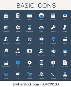 Basic web icons. Modern vector pictograms