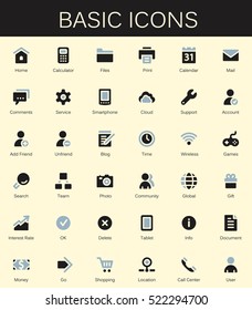 Basic web icons. Modern vector pictograms
