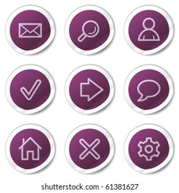 Basic web icons, purple stickers series