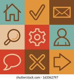 Basic web icons, vintage series
