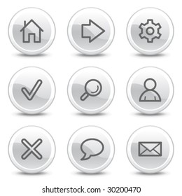 Grundlegende Web-Symbole, Reihe von weißen Glossar-Circle-Schaltflächen