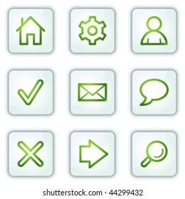 Basic web icons, white square buttons series