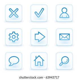 Basic web icons, white square buttons