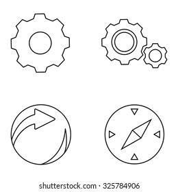 Iconos de línea vectorial web básicos