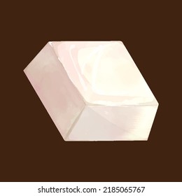 Basic White Chocolate Cube Watercolor Vector Design Great For Cards, Banners, Headers, Party Posters Or Decorate Your Artwork.