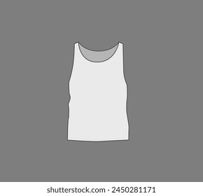 Basic white male tank top mockup. Front and back view. Blank textile print template for fashion clothing.