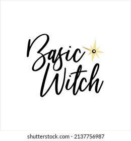 Basic Witch of black ink on a white background. It can be used for greeting card, mug, brochures, poster, label, sticker etc.