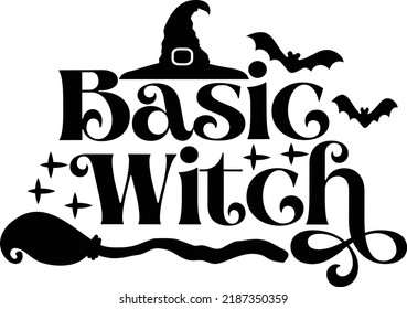 Basic Witch Funny Halloween Printable Vector