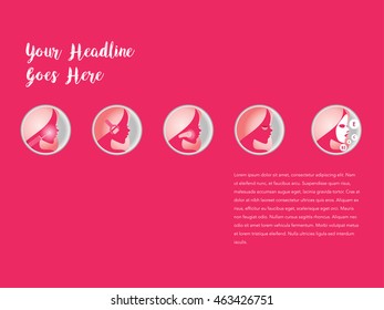 Basic women skincare steps.