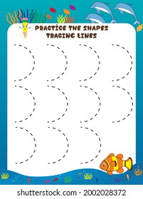Basic writing practice for preschool and kindergarten kids to improve basic writing skills. To Draw simple lines printable worksheet for preschool and kindergarten kids.