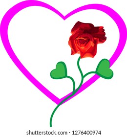 Basical Rose and Hearts Illustration Vector Logo