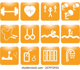 Basics gym and fitness icons