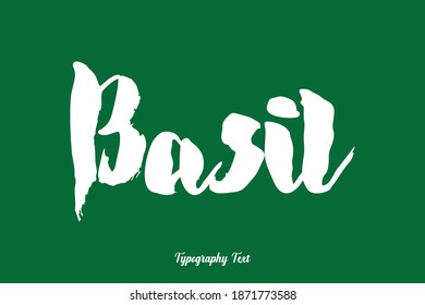 Basil Calligraphy Typeface On Green Background