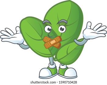 Basil cartoon character style with silent gesture