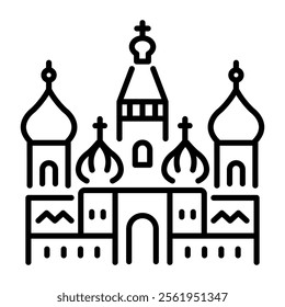 Basil cathedral building icon in line style 