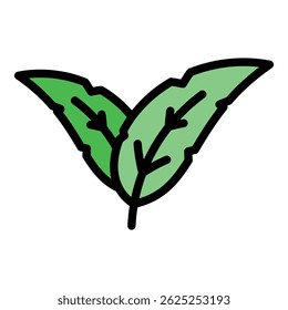 Icono de cocina de albahaca. Esquema de albahaca Vector de cocina icono de color plano aislado