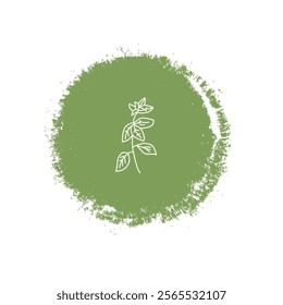 Basil culinary herb label. Hand drawn badge. Vector hand drawn doodle illustration isolated on white background.