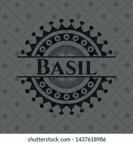 Basil dark icon or emblem. Vector Illustration. Detailed.