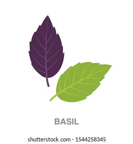 Basil flat icon on white transparent background. You can be used basil icon for several purposes.