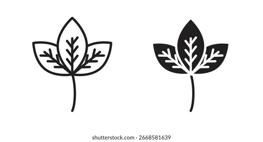 Icono de albahaca Gráfico de Vector blanco y negro