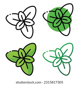 Basil icon design in four variation color