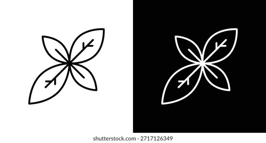 Icono de albahaca, signo de Vector de contorno, Descarga de diseño de logotipo