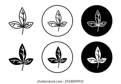 Basil icon sign set in outline style graphics design