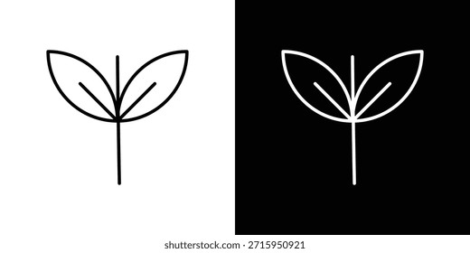 Icono de albahaca. Símbolo plano simple. Ilustración de pictograma de contorno negro perfecto