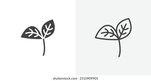 Basil icon in solid and outlined style