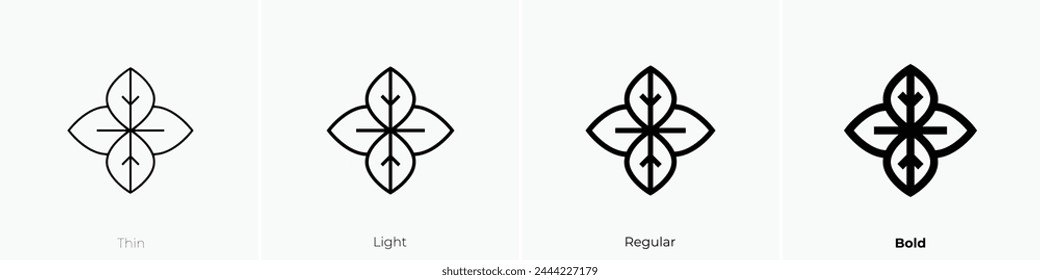 basil icon. Thin, Light Regular And Bold style design isolated on white background