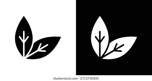Icono de albahaca. Ilustración vectorial. Silueta en color negro