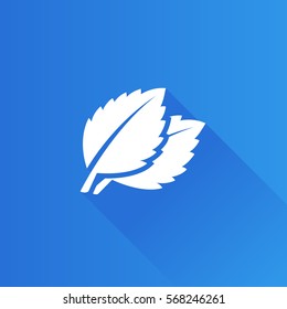 Basil leaves icon in Metro user interface color style. Food cooking ingredient