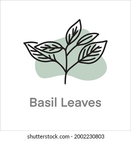 Basil Leaves Minimalis Monoline Logo Monogram Elegant