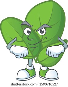 Basil mascot cartoon character style with Smirking face