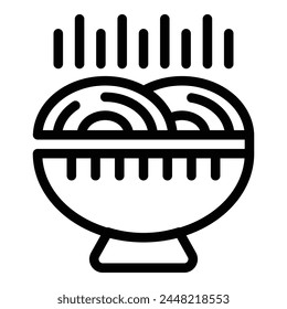 Grundmenü Suppe Symbol Umriss Vektorgrafik. Kochen der Küche. Snack-Food