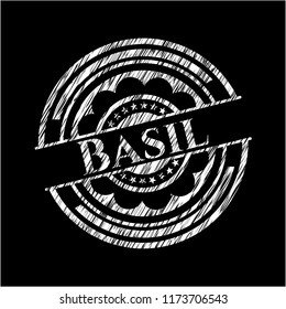 Basil on chalkboard