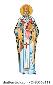 Basil of Ostrog in Byzantine style isolated