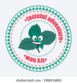 Basil de estilo retro. Diseño de empaquetado de productos vegetales. Etiqueta o plantilla de logotipo. Etiqueta del vector con eslogan.