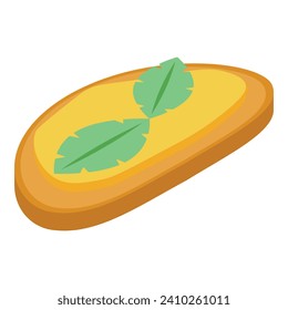 Icono de sándwich de base vectorial isométrico. Hierba fresca. Biológico natural