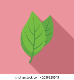 Basil spice plant icon flat vector. Herb leaf. Cooking plant