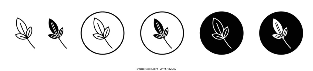 Basil thin line vector icon set.